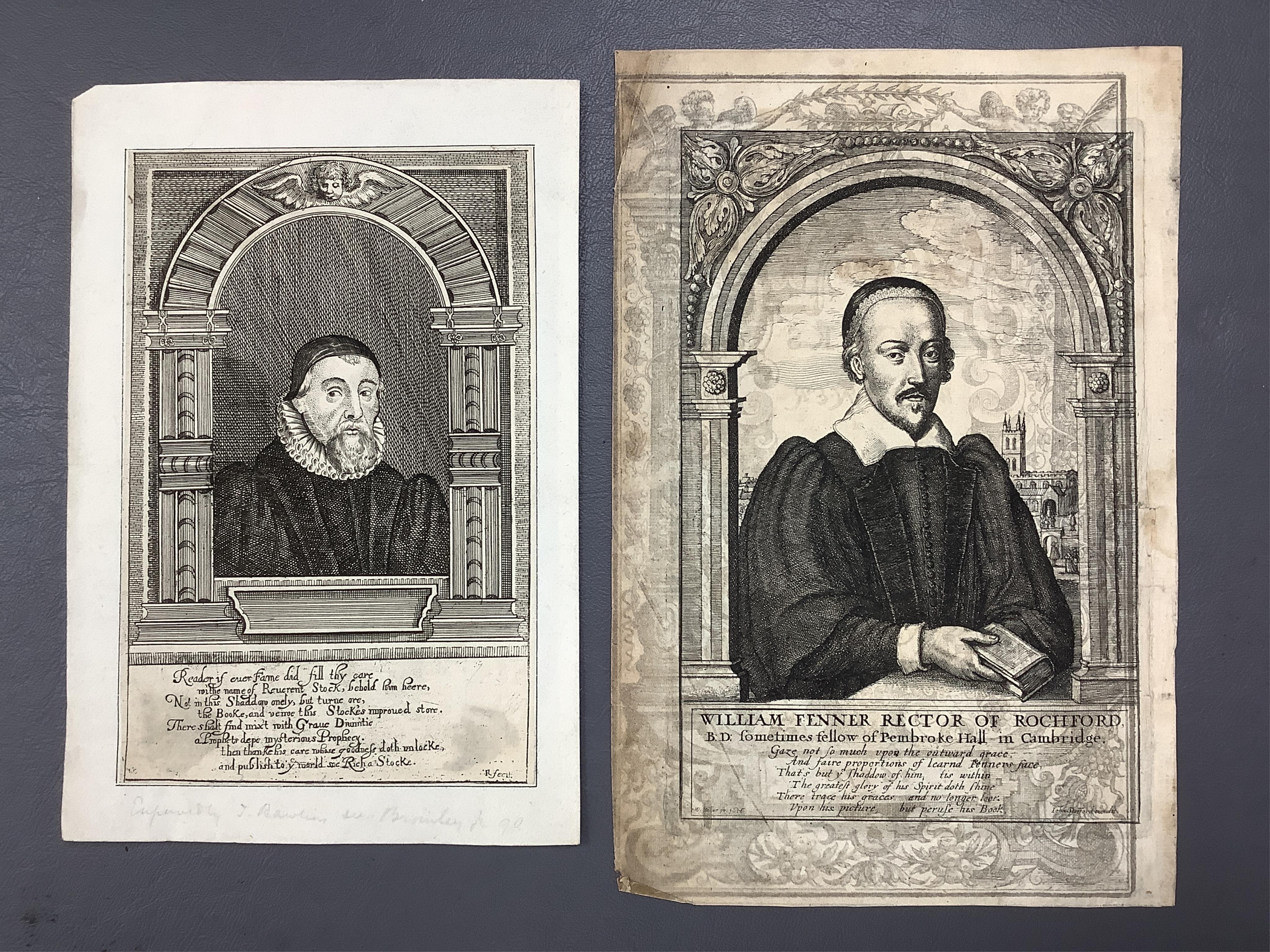 18th century, Old Master school, Classical scene, sanguine chalk on buff paper, together with a collection of early engravings, prints and book plates to include after Wenceslaus Hollar, Portrait of William Fenner, Recto
